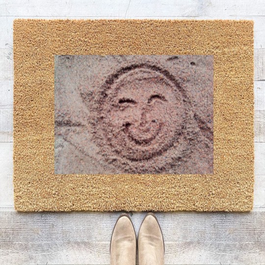 Discover Smiling Sun, Sand Emoticon, Summer Emoji Coir Doormats