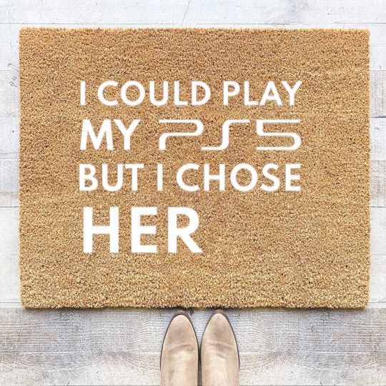 Discover Could play my PS5 White Coir Doormats