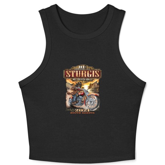 Discover 2021 Sturgis Motorcycle Rally 81st Anniversary Wild Bill Crop Tank Top