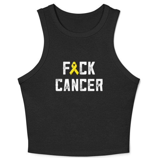 Discover Fck Cancer Funny Chemo Chemotherapy Battle Cancer Crop Tank Top