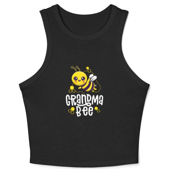 Discover Family Bee Grandma Birthday First Bee Day Outfit Crop Tank Top