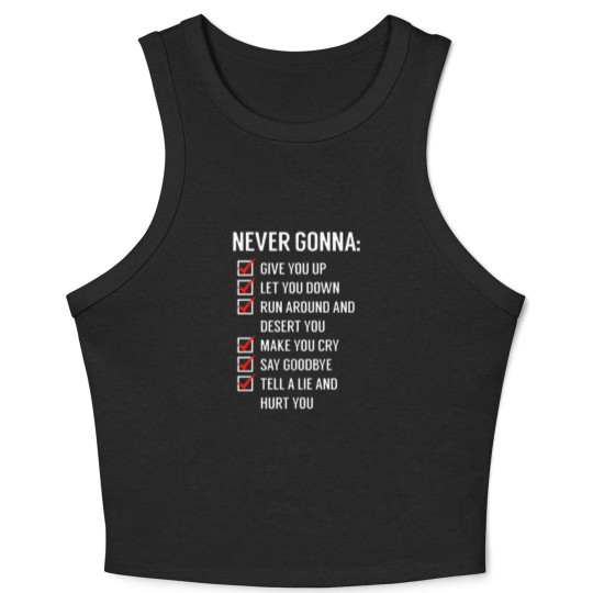 Discover Rick Astley - Never gonna give you Up Crop Tank Top