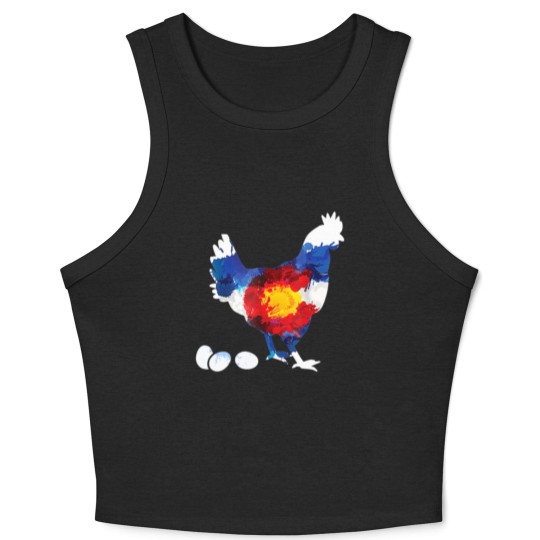 Discover Colorado Chickens Crop Tank Top