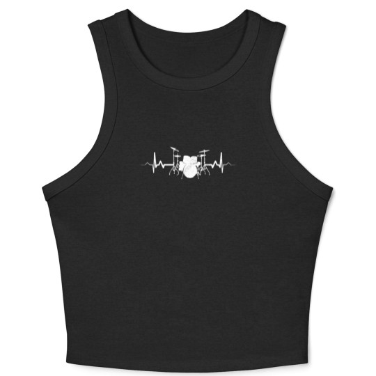 Discover Heartbeat Drums - Drummer Music Gift Crop Tank Top