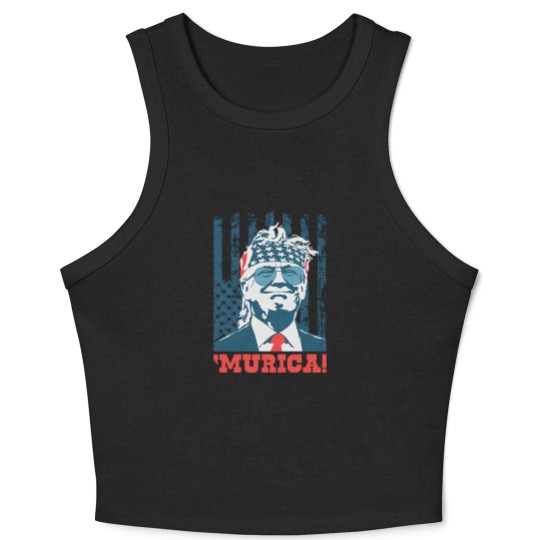Discover Donald Trump Crop Tank Top Murica 4th of July Patriotic American Party USA Crop Tank Top