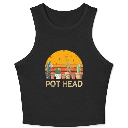 Discover Pot Head Stone Flowers Crop Tank Top