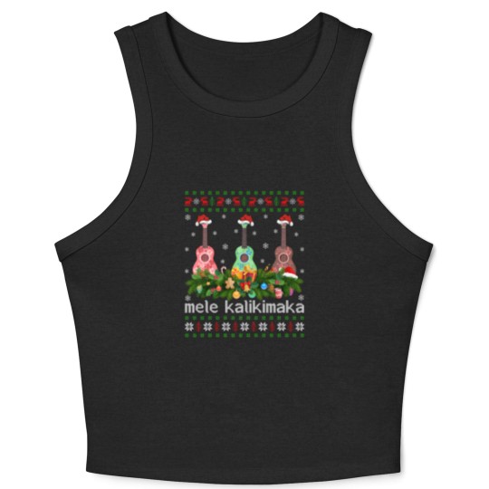 Discover Mele Kalikimaka Ukulele Guitar  Crop Tank Top
