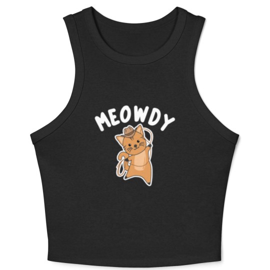 Discover Cowboy Cat Crop Tank Top Meowdy Howdy Cat Cowboy With Lasso Cute Cats