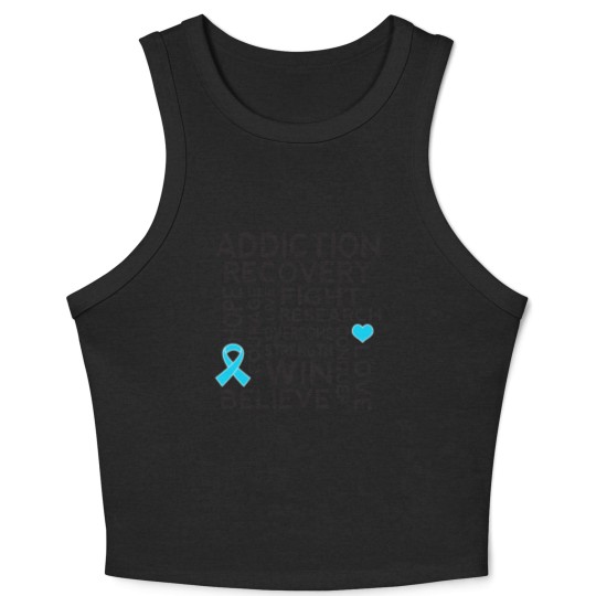Discover Addiction Recovery Awareness Ribbon - Addiction Recovery Awareness - Crop Tank Top