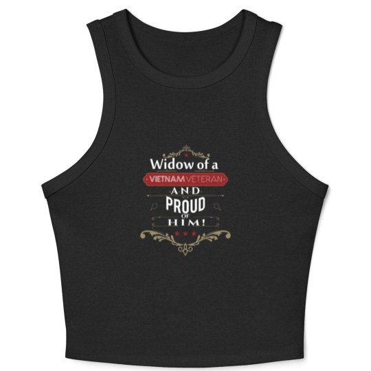 Discover Widow of a vietnam veteran and proud of him Crop Tank Top