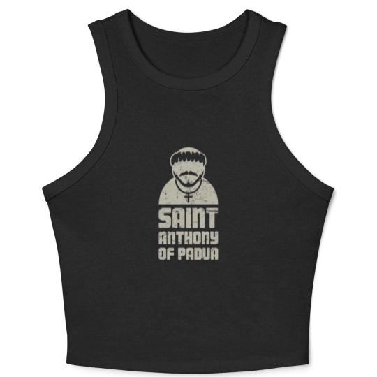 Discover Catholic St Anthony Crop Tank Top