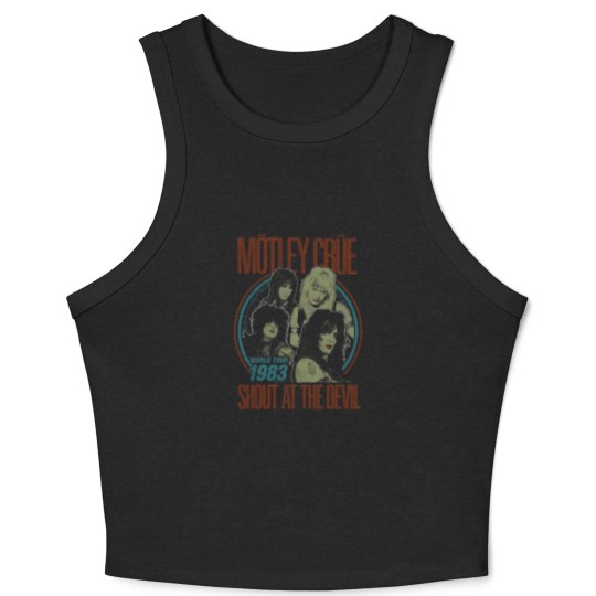 Discover Motley Crue Vintage World Tour Rock Metal Crop Tank Top Crop Tank Top