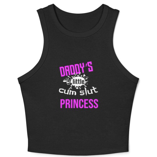 Discover Daddy's Little Cum Slut Princess Crop Tank Top