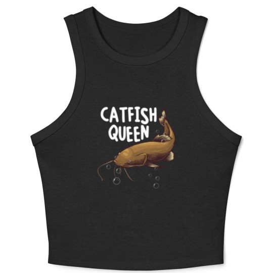 Discover Funny Catfishing Art Women Mom Catfish Queen Fishing Hunters Premium Crop Tank Top