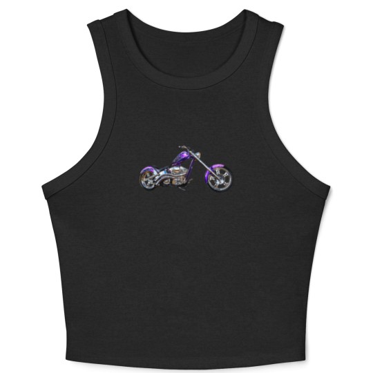 Discover Purple Chopper Motorcycle Crop Tank Top Crop Tank Top