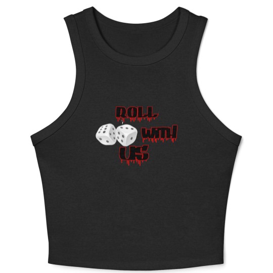 Discover Roll with US Vegas Dice Crop Tank Top, Casino Bonus Crop Tank Top