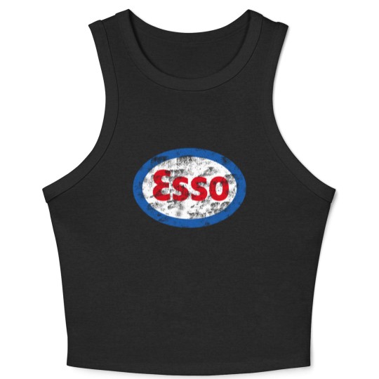 Discover Vintage distressed Esso logo - Auto Racing - Crop Tank Top
