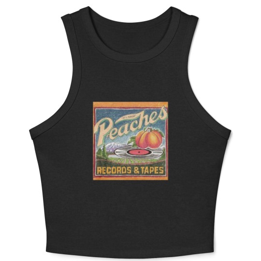 Discover Peaches Crop Tank Top Crop Tank Top Crop Tank Top Crop Tank Top Music Graphic Design Crop Tank Top Vintage Retro Art 80s 1980s Tapes and Records Unisex Crop Tank Top Gift