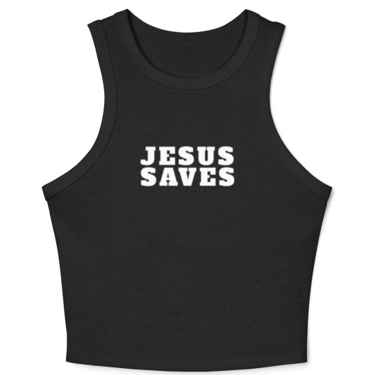 Discover Jesus Saves - Christian - Jesus Saves - Crop Tank Top