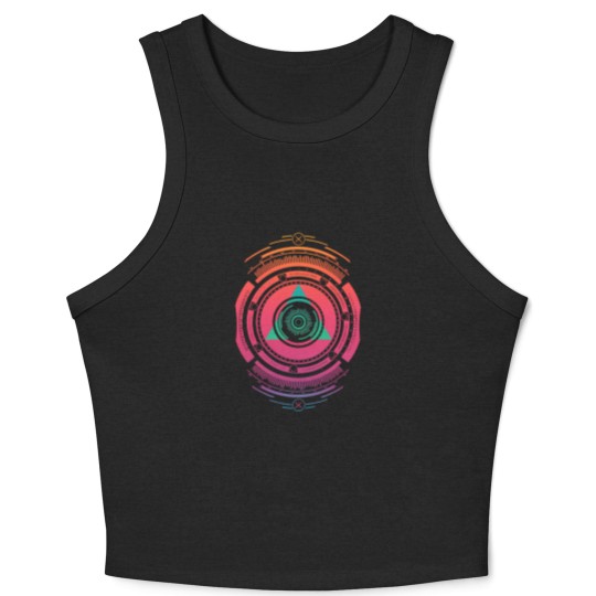 Discover Techno summer sunrise vibes Crop Tank Top