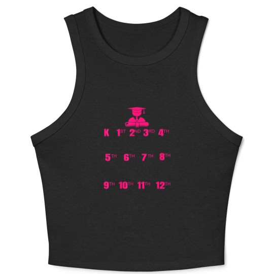 Discover handprint chart grow with me school year growth Crop Tank Top