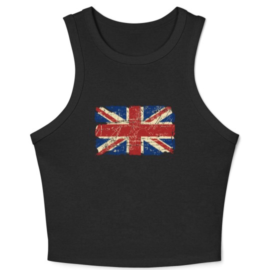 Discover Union Jack Flag - Vintage Look Crop Tank Top