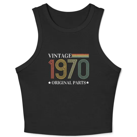 Discover Vintage 1970 70s Classic Born 1970 Original Parts Crop Tank Top
