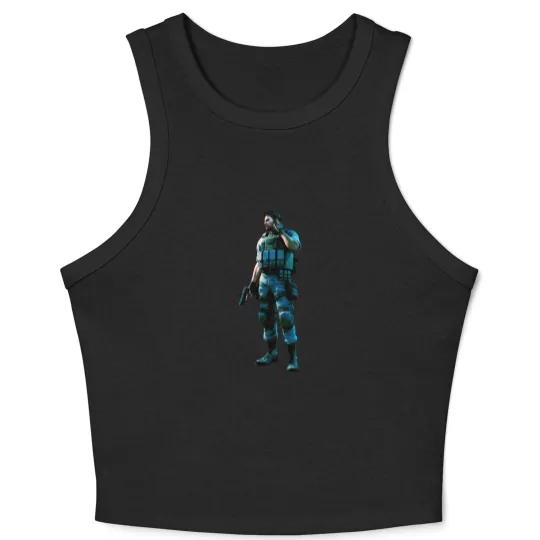Discover Chris Redfield Residence Evil Biohazard 5 Gold Premium Unisex Crop Tank Top
