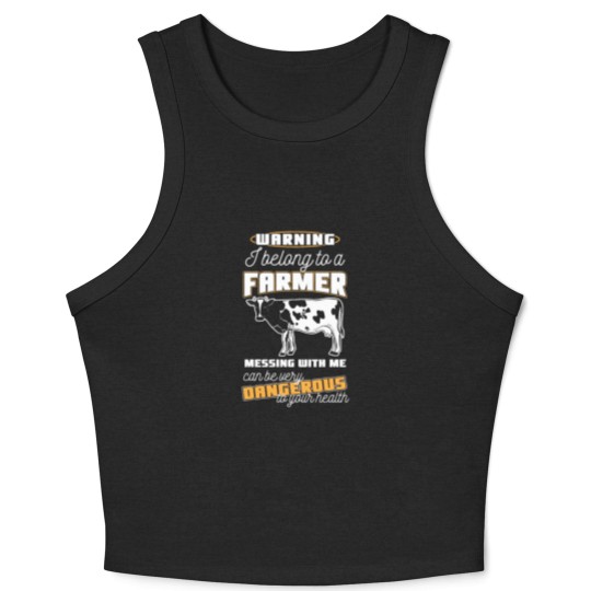 Discover Warning Belong To A Farmer Funny Farming Gift Crop Tank Top