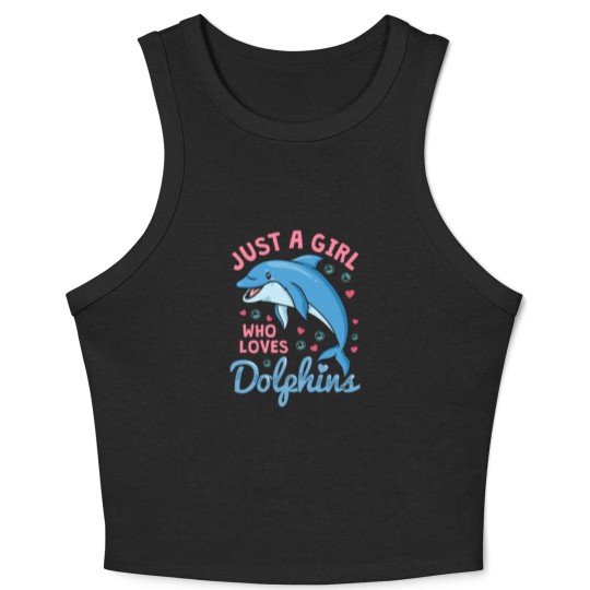 Discover Dolphin Just A Girl Dolphins Gift Crop Tank Top
