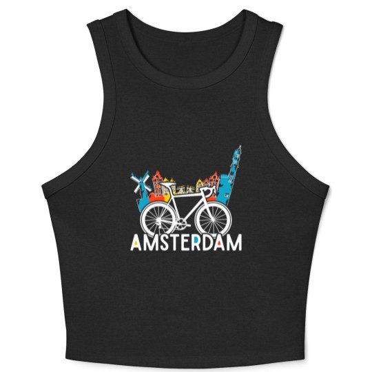 Discover Amsterdam bike in Holland Crop Tank Top