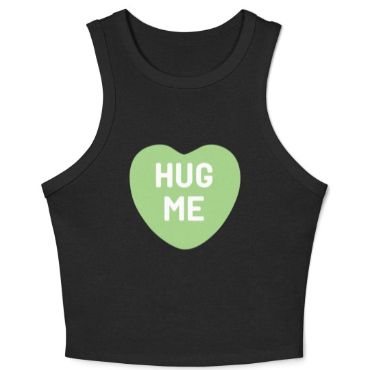 Discover Hug Me Green Candy Heart Crop Tank Top
