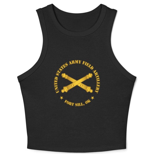 Discover Army US Army Field Artillery Ft Sill Ok w Branch Crop Tank Top