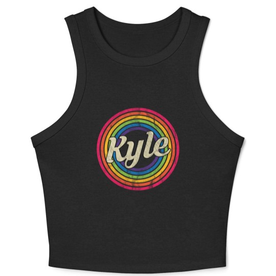 Discover Kyle - Retro Rainbow Faded-Style - Kyle - Crop Tank Top