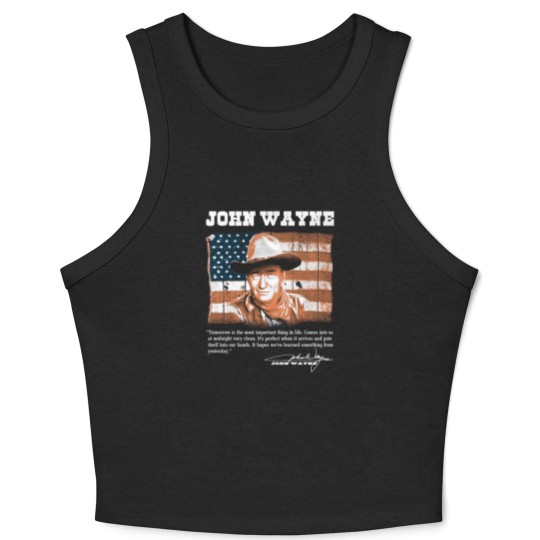 Discover John Wayne - Awesome John Wayne american flag te Crop Tank Top