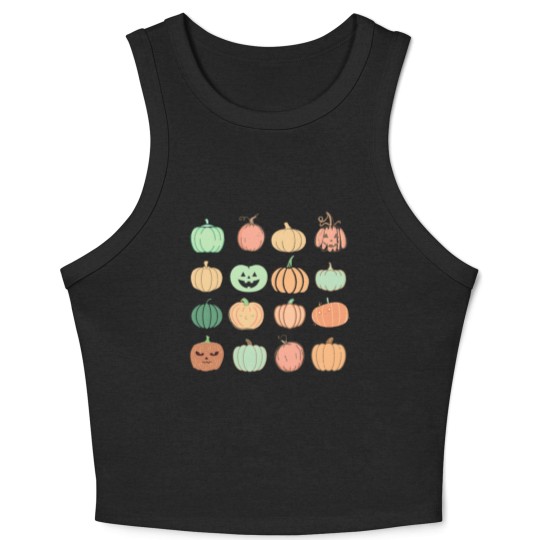 Discover Funny Pumpkins Crop Tank Top