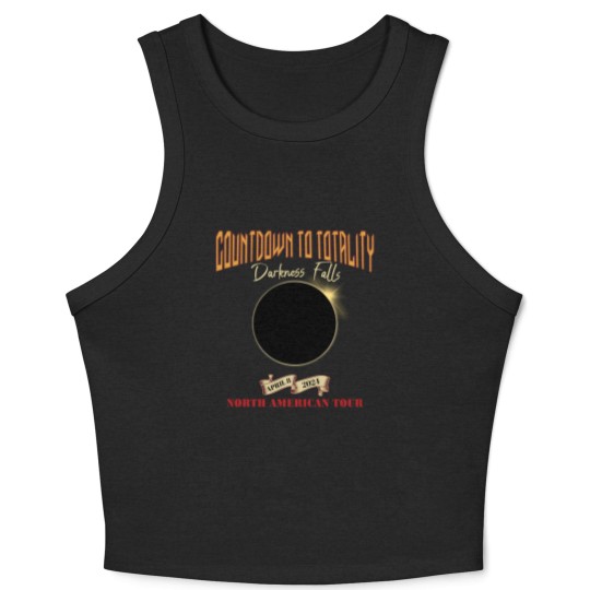 Discover Total Solar Eclipse Crop Tank Top April 8th 2024, Rock Concert Tour Crop Tank Top with Path of Totality Cities