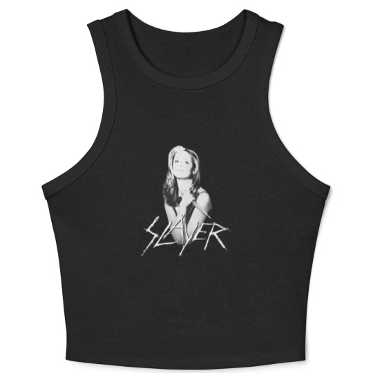 Discover Buffy Slayer Crop Tank Top Vintage Style Fan Art Christmas Gift Crop Tank Top