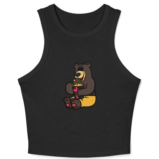 Discover Swiss Bear and Popcorn Crop Tank Top