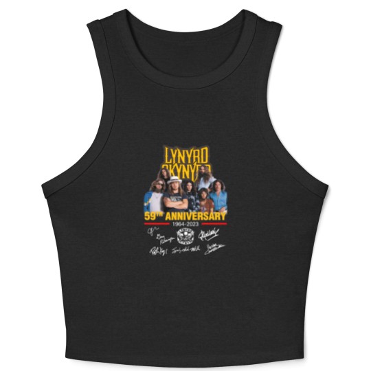 Discover Lynyrd Skynyrd 59th Anniversary 1964-2023 Signatures Crop Tank Top