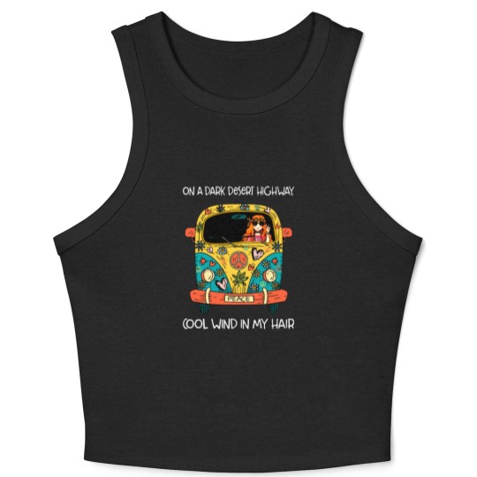 Discover on a dark desert highway cool wind in my hair Crop Tank Top