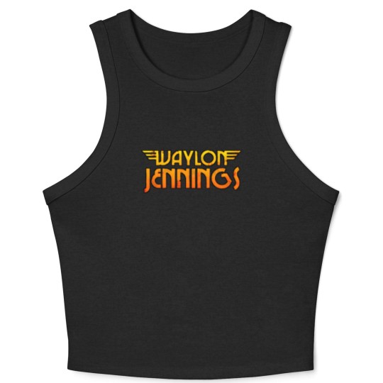 Discover Waylon text orange - Waylon Jennings - Crop Tank Top