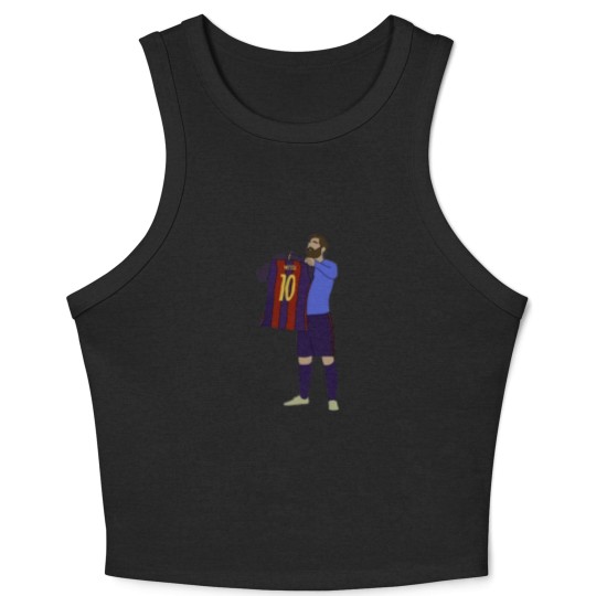 Discover Lionel Messi Barcelona FC Printed Crop Tank Top