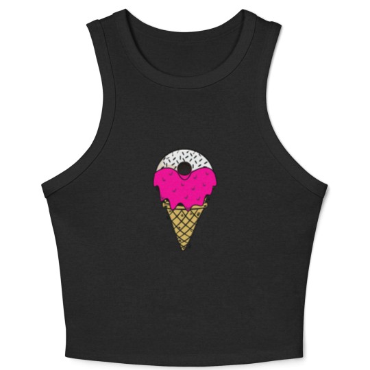 Discover Donut Ice Cream Melting donut ice cream Crop Tank Top