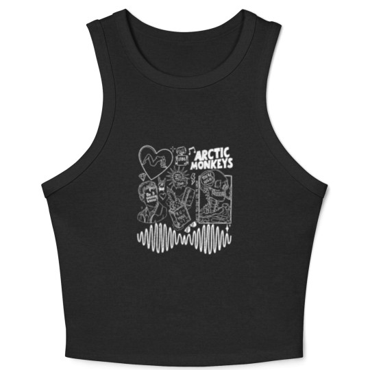 Discover Arctic Monkey Doodle Art Crop Tank Top, Vintage Arctic Monkey Merch Album Crop Tank Top