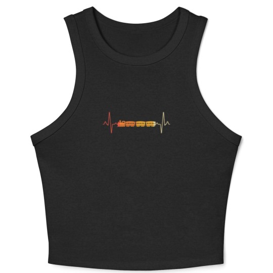 Discover train locomotive heartbeat retro Crop Tank Top