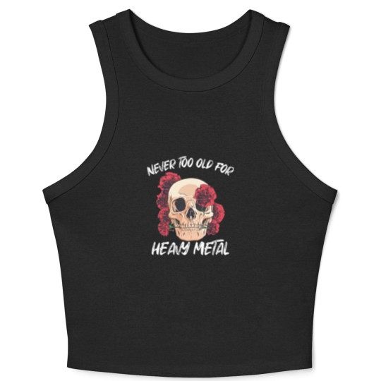 Discover Skull with Red Roses Heavy Metal Hard Rock - Vintage Heavy Metal - Crop Tank Top
