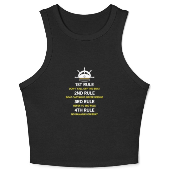 Discover Funny Pontoon Boat Captain Gift Boating Boat Owner Crop Tank Top