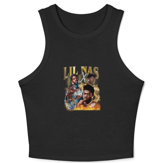 Discover Lil nas X Crop Tank Top, Lil nas X Vintage Bootleg Crop Tank Top, Lil nas X Vintage Retro Graphic Crop Tank Top