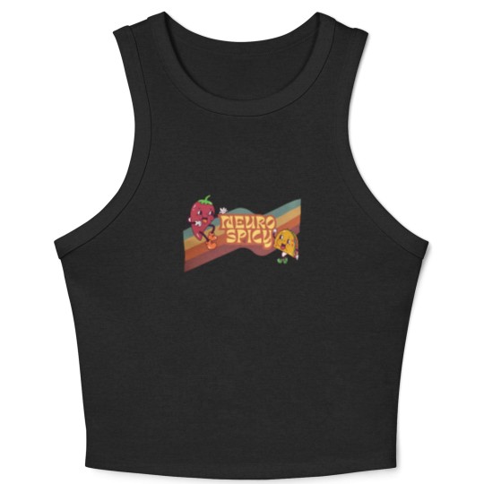 Discover Neuro Spicy Crop Tank Top | Handmade Funny ADHD Crop Tank Top | Retro-Style Unisex Crop Tank Top